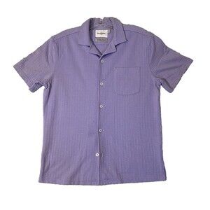 Goodfellow & Co Button Up Shirt Short Sleeve Men's S Small Lavender Standard